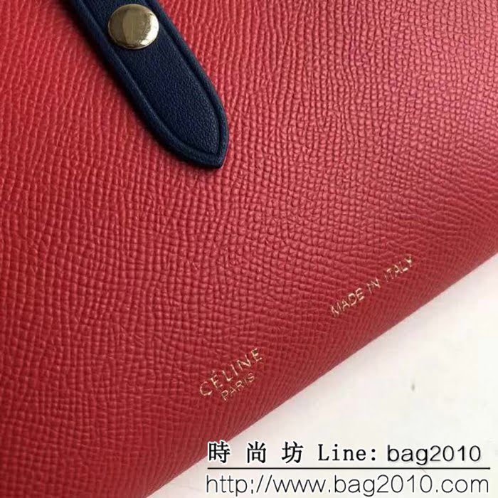 CELINE賽琳原單 專櫃 手掌紋牛皮搭扣拼色錢夾 4148 SL1451